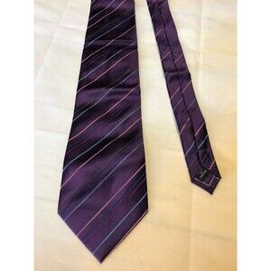 Kenneth Cole Men's Purple Striped Tie